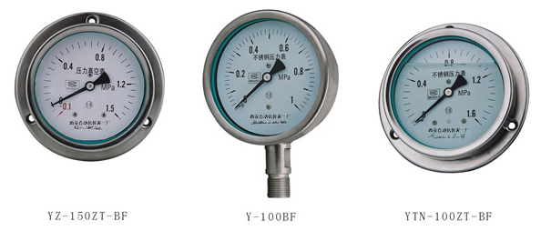 不锈钢耐震压力表Y-60B-F-Z,Y-100B-F-Z,Y-150B-F-Z
